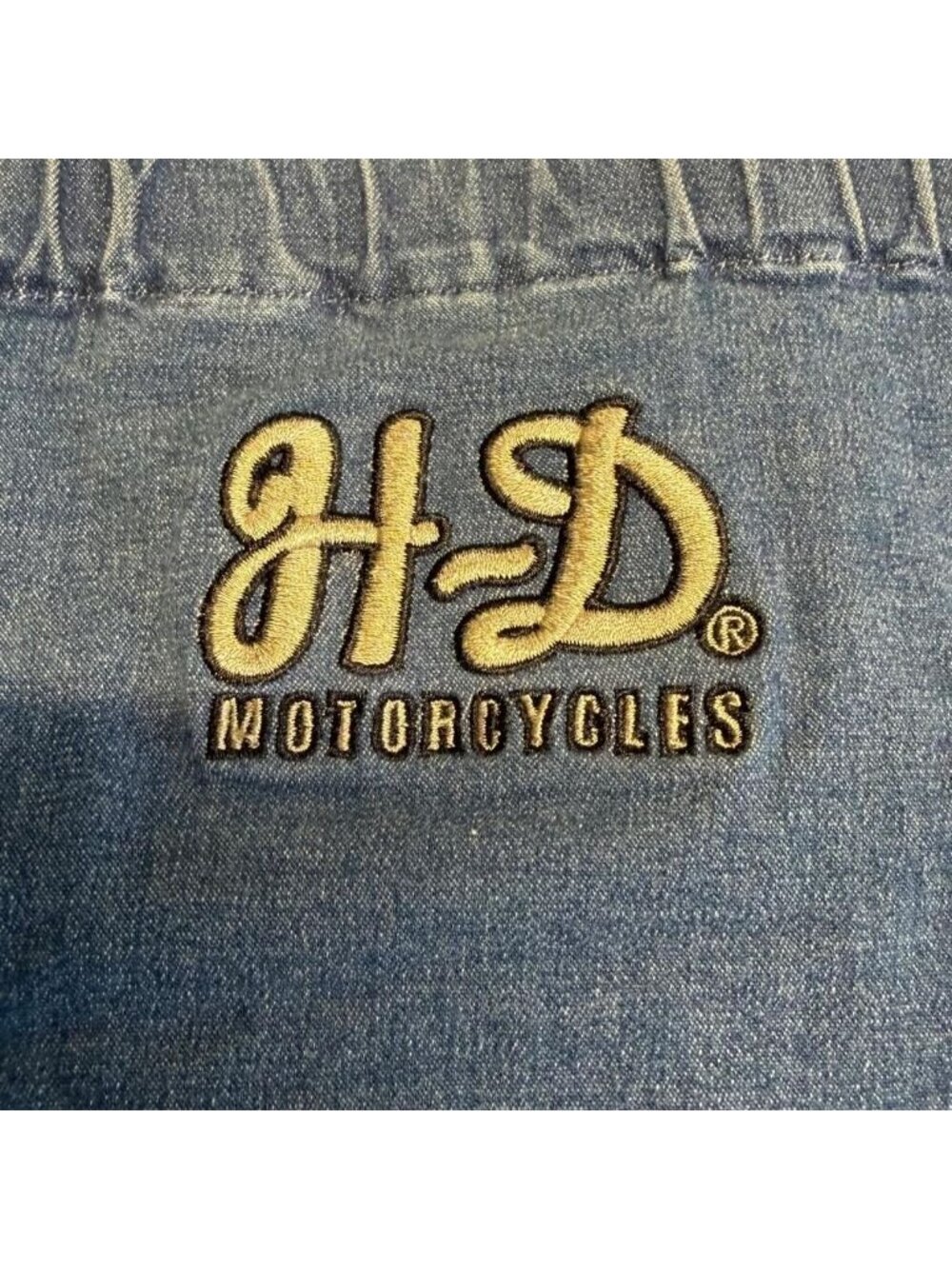 Vintage Y2K Harley Davidson Denim Crop Top Women's Medium Moto Biker Festival - Picture 4 of 7